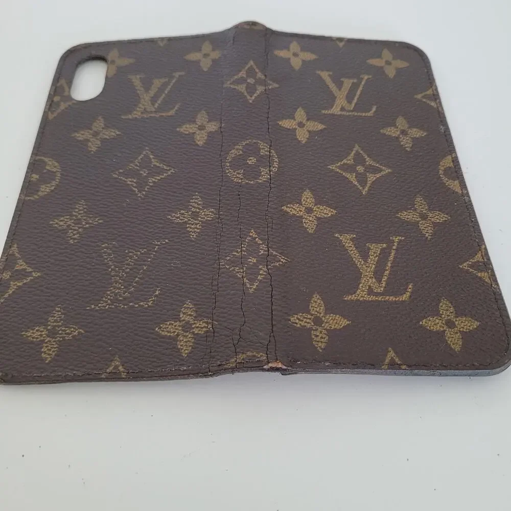Authentic‎ Louis Vuitton LV Monogram Folio iPhone X Case Brown Phone Case